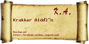 Krakker Aldán névjegykártya